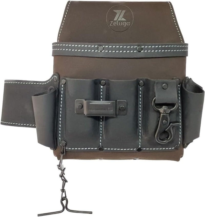 Zeluga 6 Pocket Leather Electrician Tool Pouch - Image 1